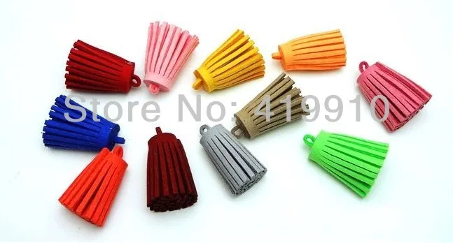 

Free Shipping-20PCs 33mm Mixed Randomly Color Suede Tassels Pendants Purl Macrame Jewelry Accessory M01338