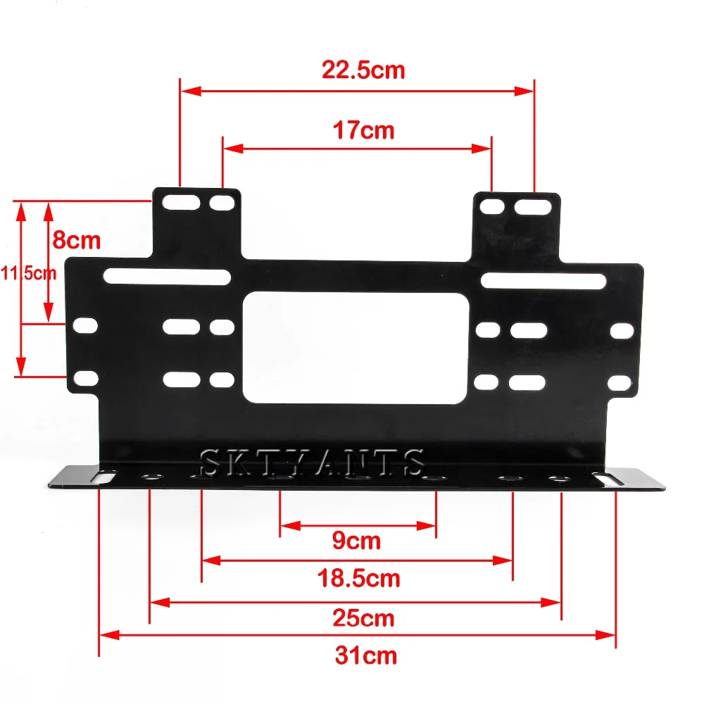 1PCUniversal Front Bull Bar License Plate Brackets Car Bull Bar Bumper Mount Holder Bracket Black Offroad Work Light Led Driving