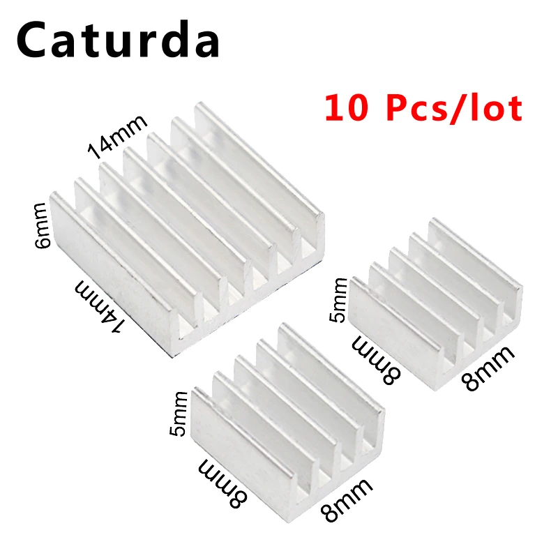 10 개/몫 라즈베리 파이 3 방열판 알루미늄 방열판 CPU 냉각 패드 라즈베리 파이 3 모델 B + 플러스 Pi3 B 2B 용 쿨러 라디에이터