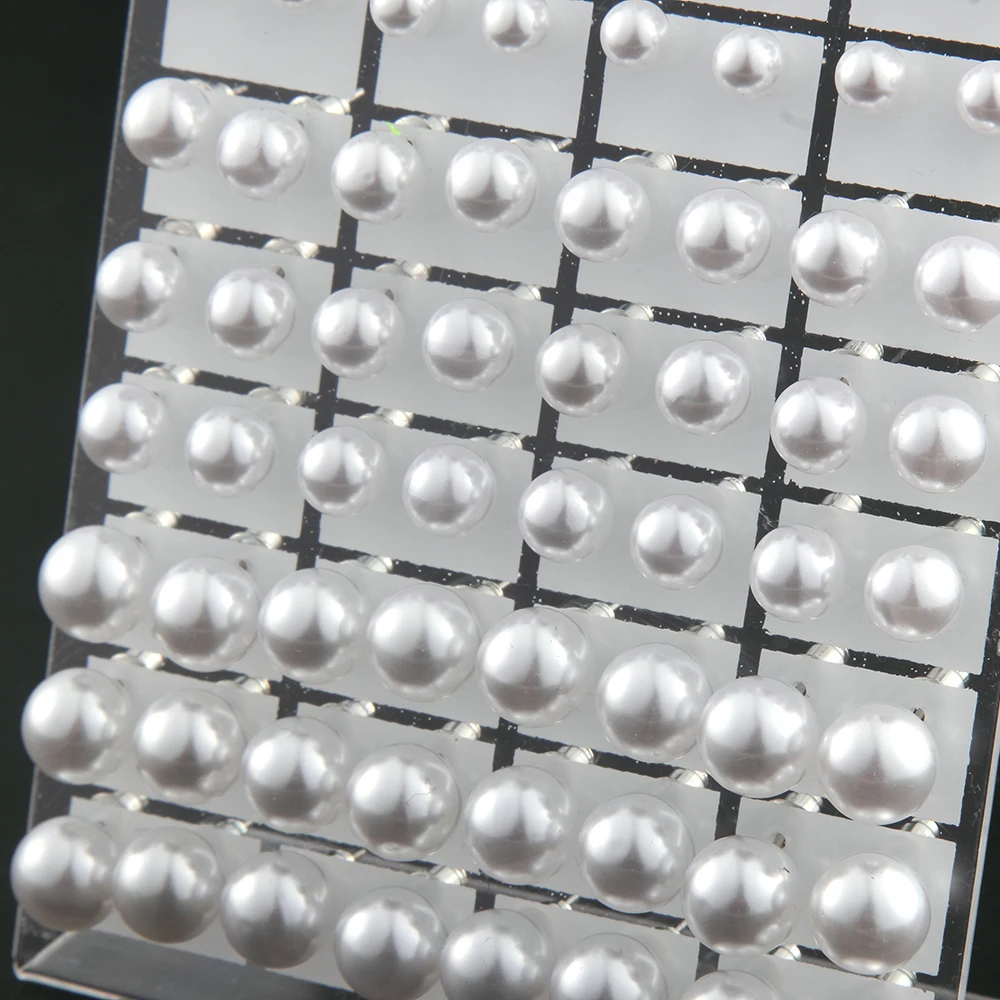 36Pairs 6 8 10mm Beads White Round Imitation Pearls Earrings Stud Earrings with Stainless Steel Earring Stick Ear Jewelry Gifts