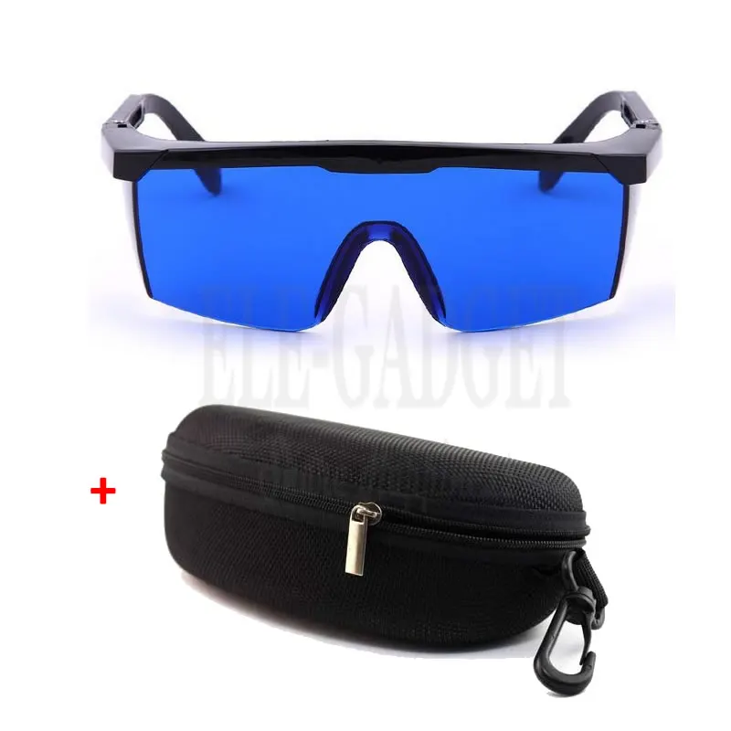 

New Laser Goggles Eye Protection Blue Lens For Preventing Red Lasers With Portable Carring Case IPL Safety Glasses