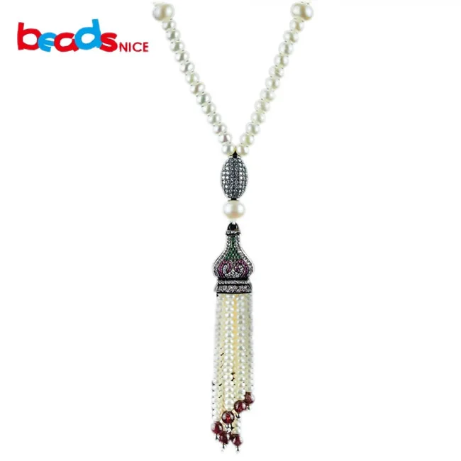 Beadsnice top quality womens necklaces wholesale long necklace perfume tassel pendant 925 silver vintage pearl necklace ID29809