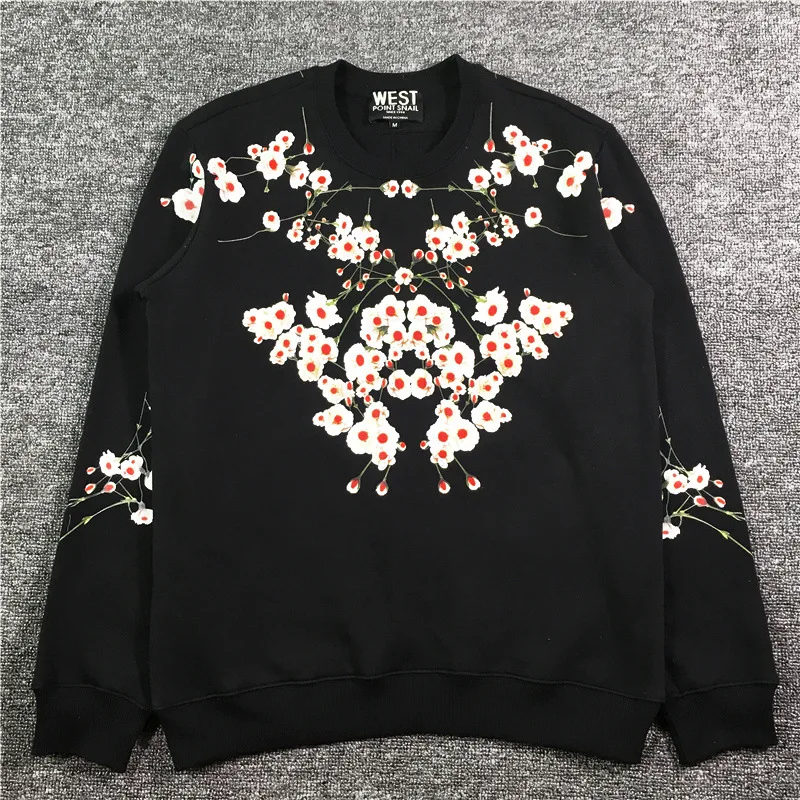 New  High High Men Clove jasmine flowers Hoodies Hoody hooded Sweatshirts velvet Cotton Drake Thicken Fleece kenye #d27