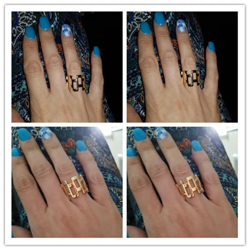 Punk Gold Color Female Anel Geometric Square Rings 316L Stainless Steel Finger Rings For Women Bague Wholesale Jewelry anillos