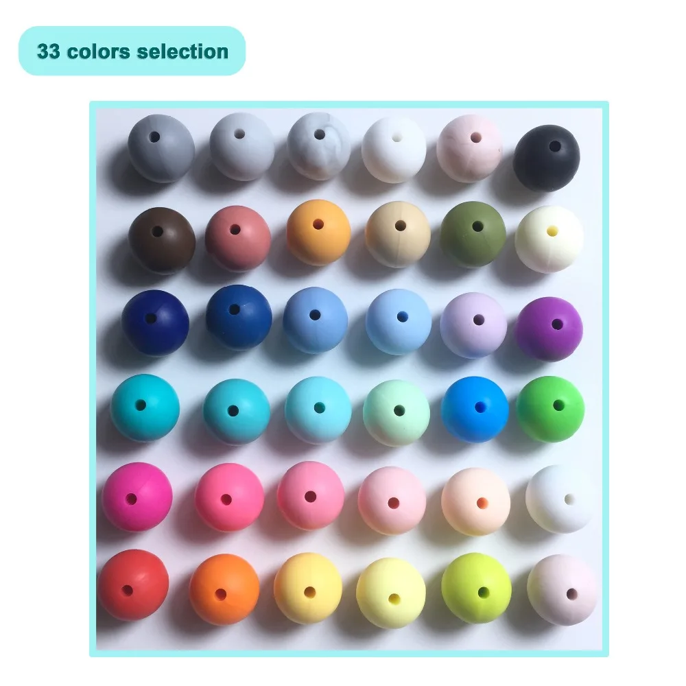 Silicone Beads 10mm/12mm/15mm Baby Colorful beads Food Grade Nursing Chewing Round Silicone Beads BPA Free DIY Jewelry making