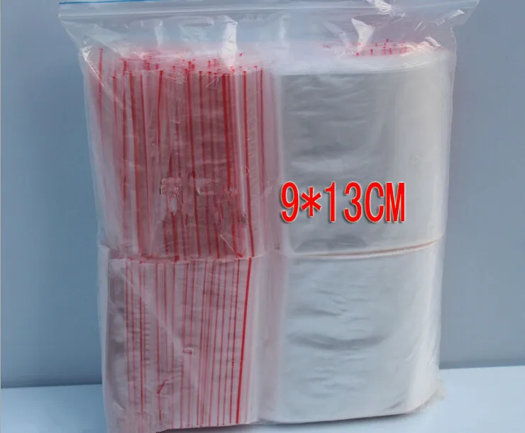 50pcs 9x13cm pe transparent travel gift packaging bags plastic bag for necklace/jewelry diy custom ziplock clear self seal bag