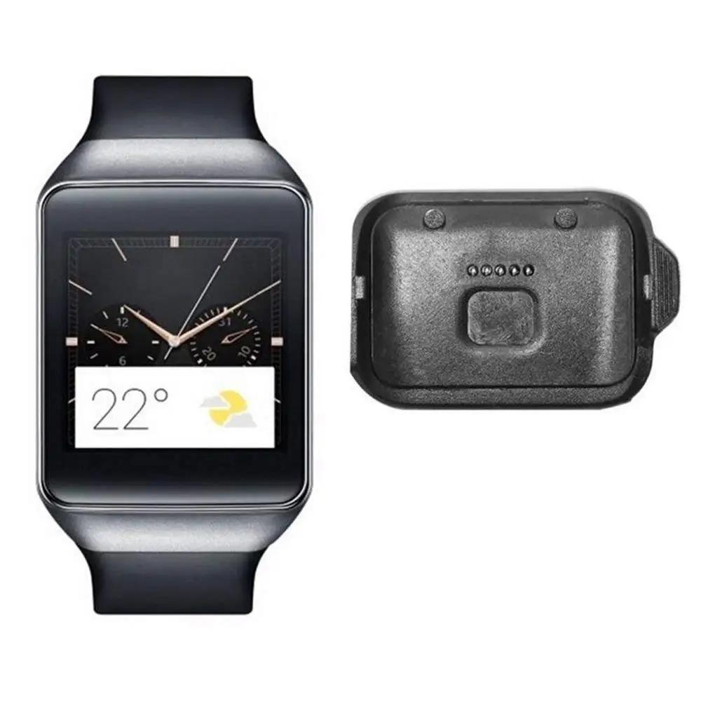 Akıllı izle şarj şarj Dock şarj Cradle Samsung dişli canlı R382 SM-R382 Smartwatch siyah