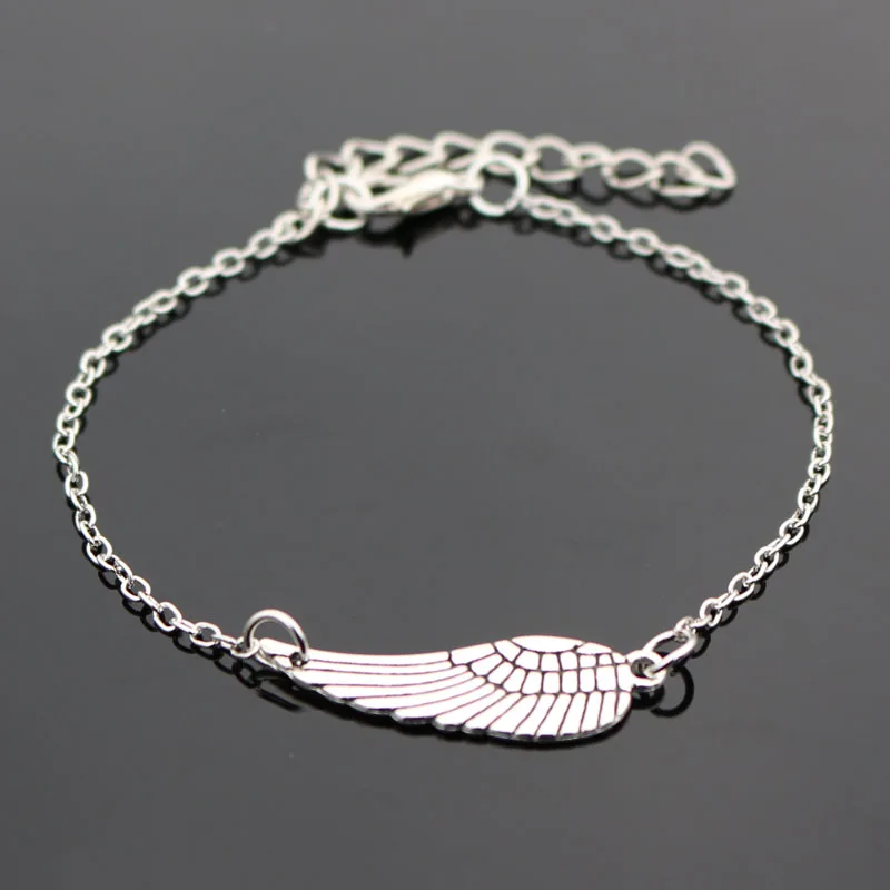 1Pcs Silver/Bronze Color Charm Angel Wings Shape Bracelets Bangle Vintage Silver Plated Bracelet Fashion Jewelry