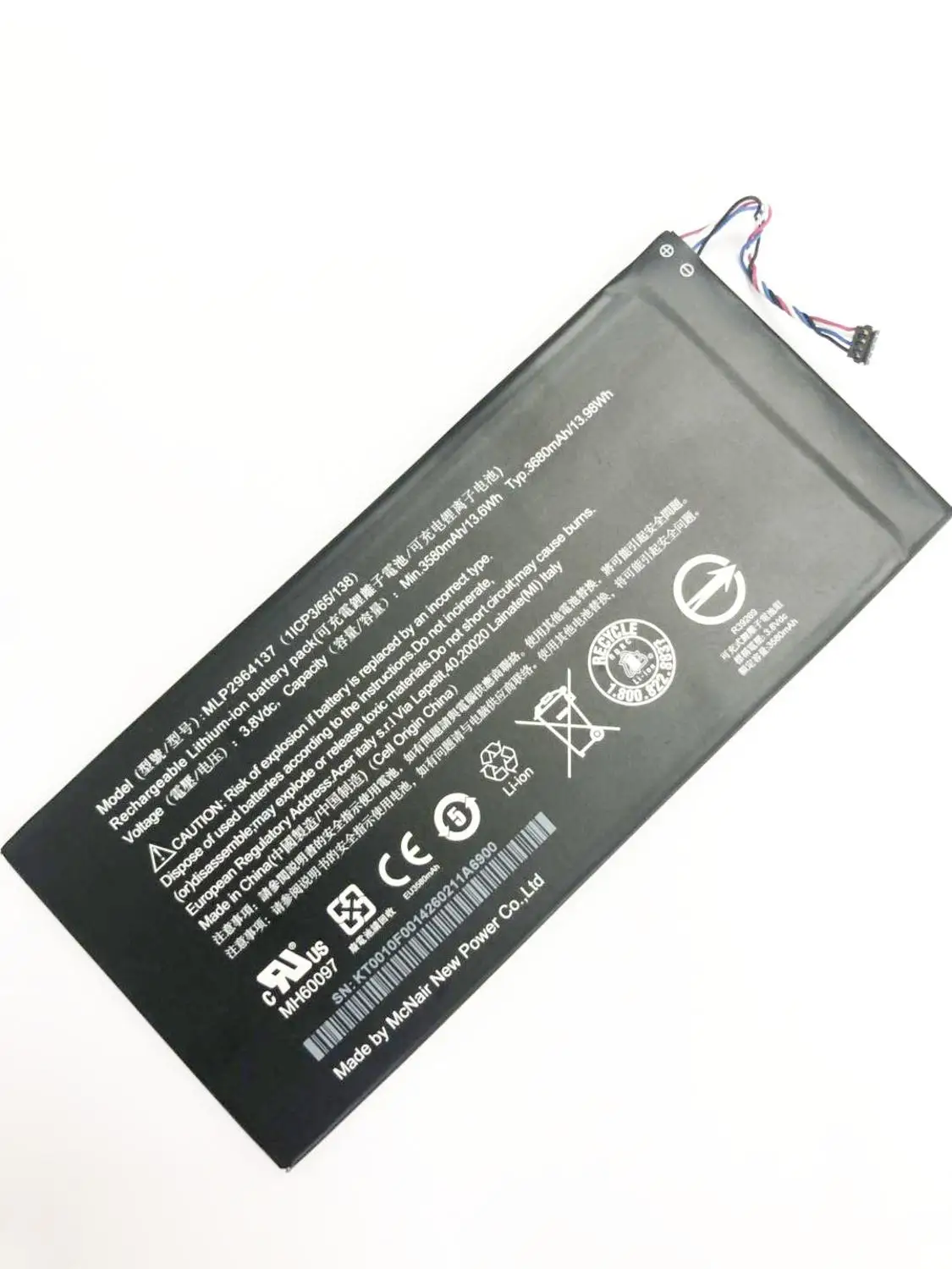 

GeLar 3580mAh MLP2964137 battery for Acer lconia One 7 B1-730 B1-730HD A1402 3165142P