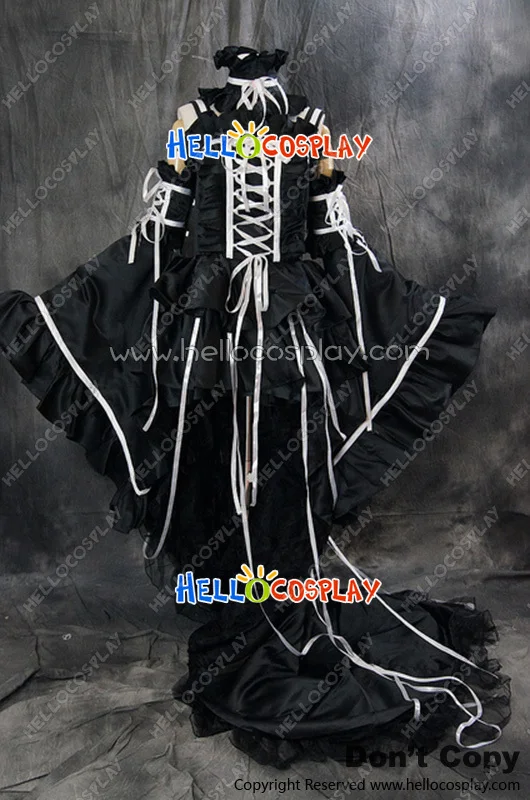 Japanese Anime Outfit Chobits Cosplay Chi Black White Formal Dress Costume H008