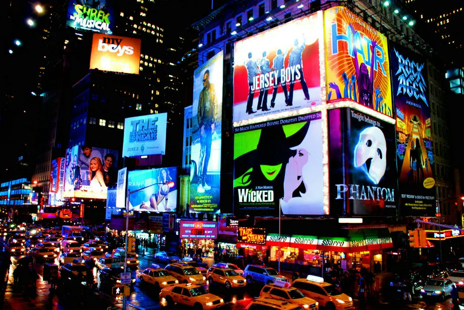 Broadway street Scene Setters City Car new York time Square backdrop   Computer print party backgrounds