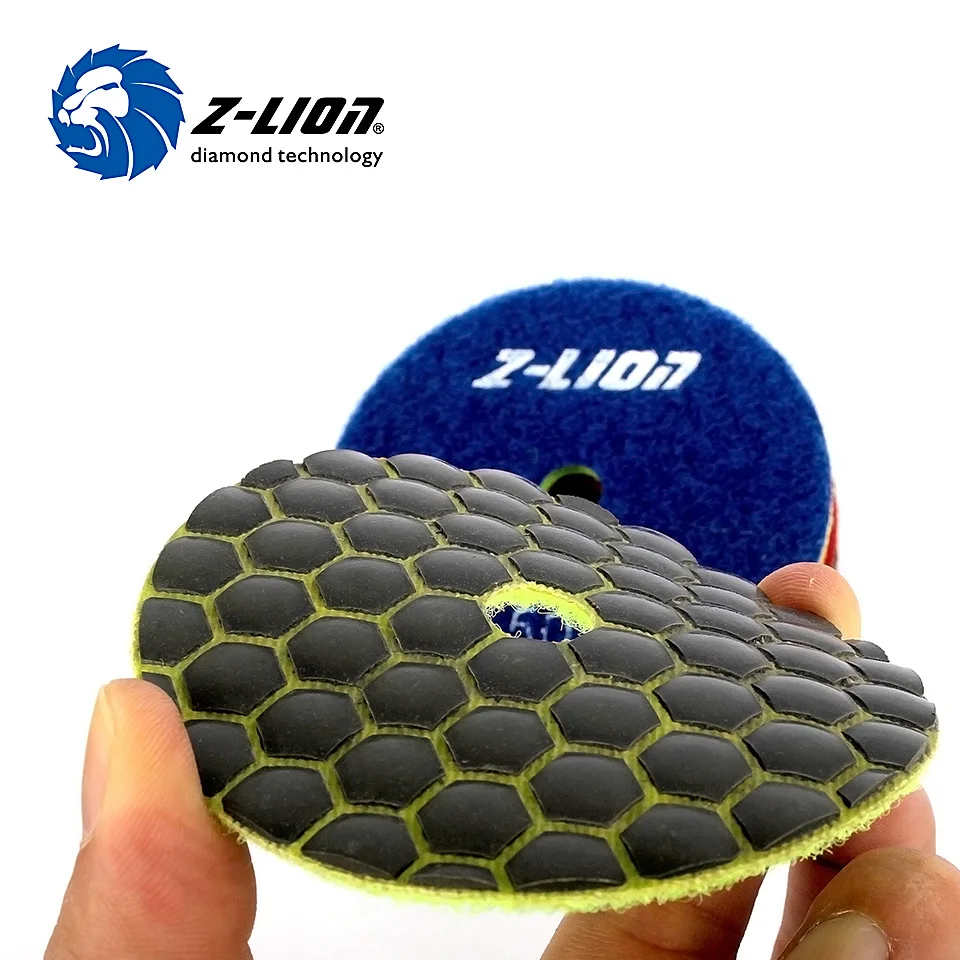 Z-LION Dry Flexible Polishing Pad 7pcs/Set 3 Inches Diamond Sanding Disk For Granite Marble 80mm Premium Dry Polishing Stone