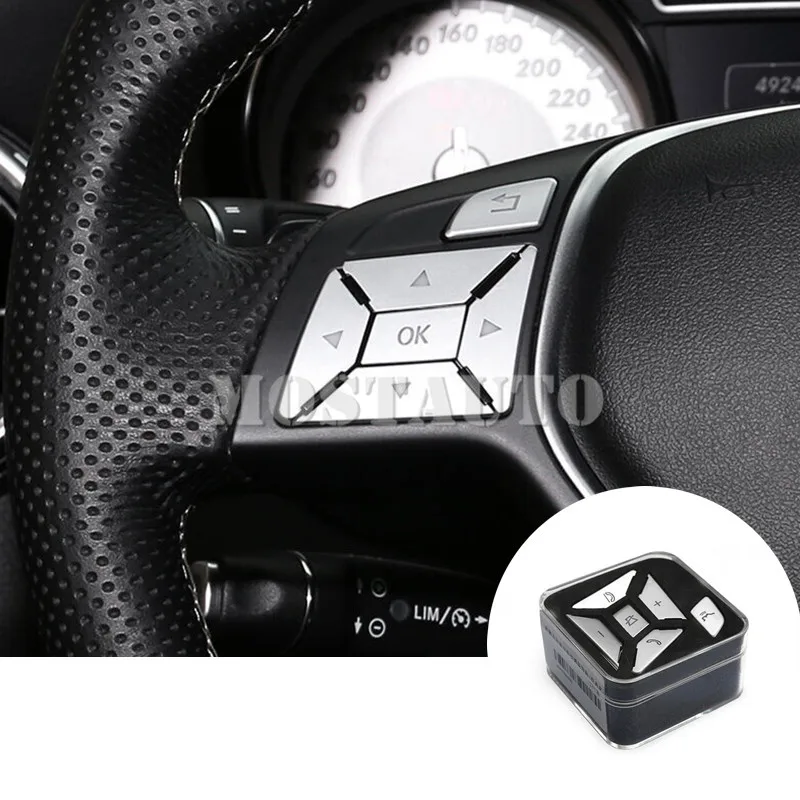 For Benz E Class Coupe W207 C207 Interior Steering Wheel Button Cover 2012-2016 12pcs Car Accessories Interior Car Decor