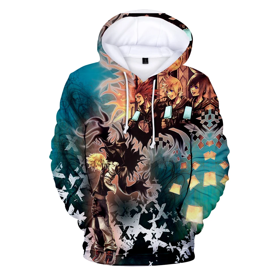 kingdom hearts fashion 3d hoodies hip hop style men women Hoodie Pullover tracksuit casual Long Sleeve 3D Hooded Sweatshirt tops