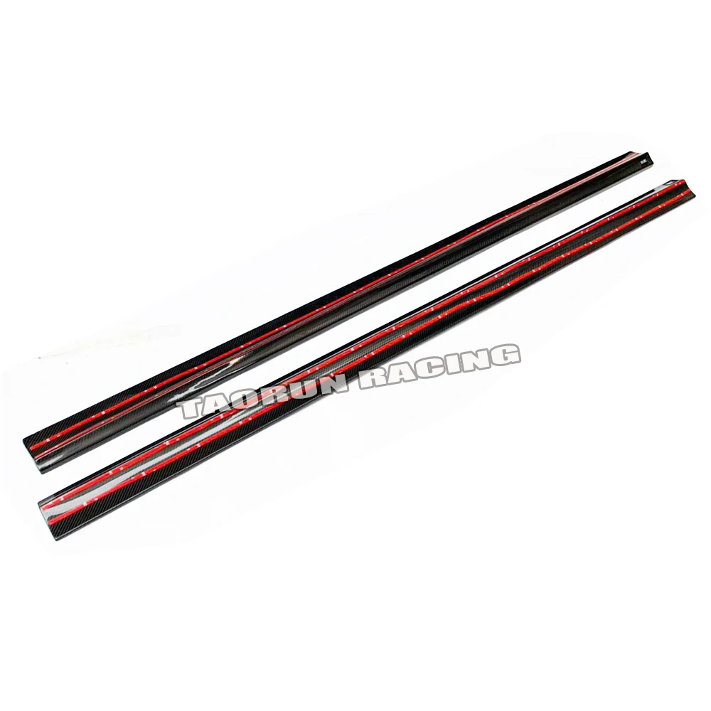 C63 Carbon Fiber Side Extension Skirt For Benz W204 4 Door Sedan C180 C200 C260 with AMG Package & C63 Amg 12 - 14