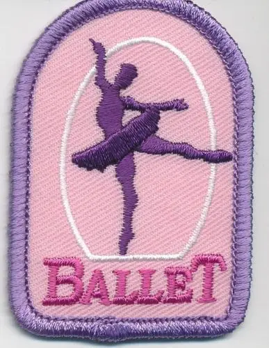 

Girl Boy Club BALLET PINK class lesson Fun Patches Crest Badges SCOUT GUIDE show
