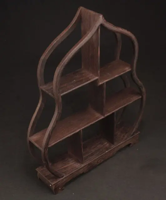 SUPERB BIG OLD ROSEWOOD HAND CARVED BURNISH STAND SHELF FOR SNUFF BOTTLE