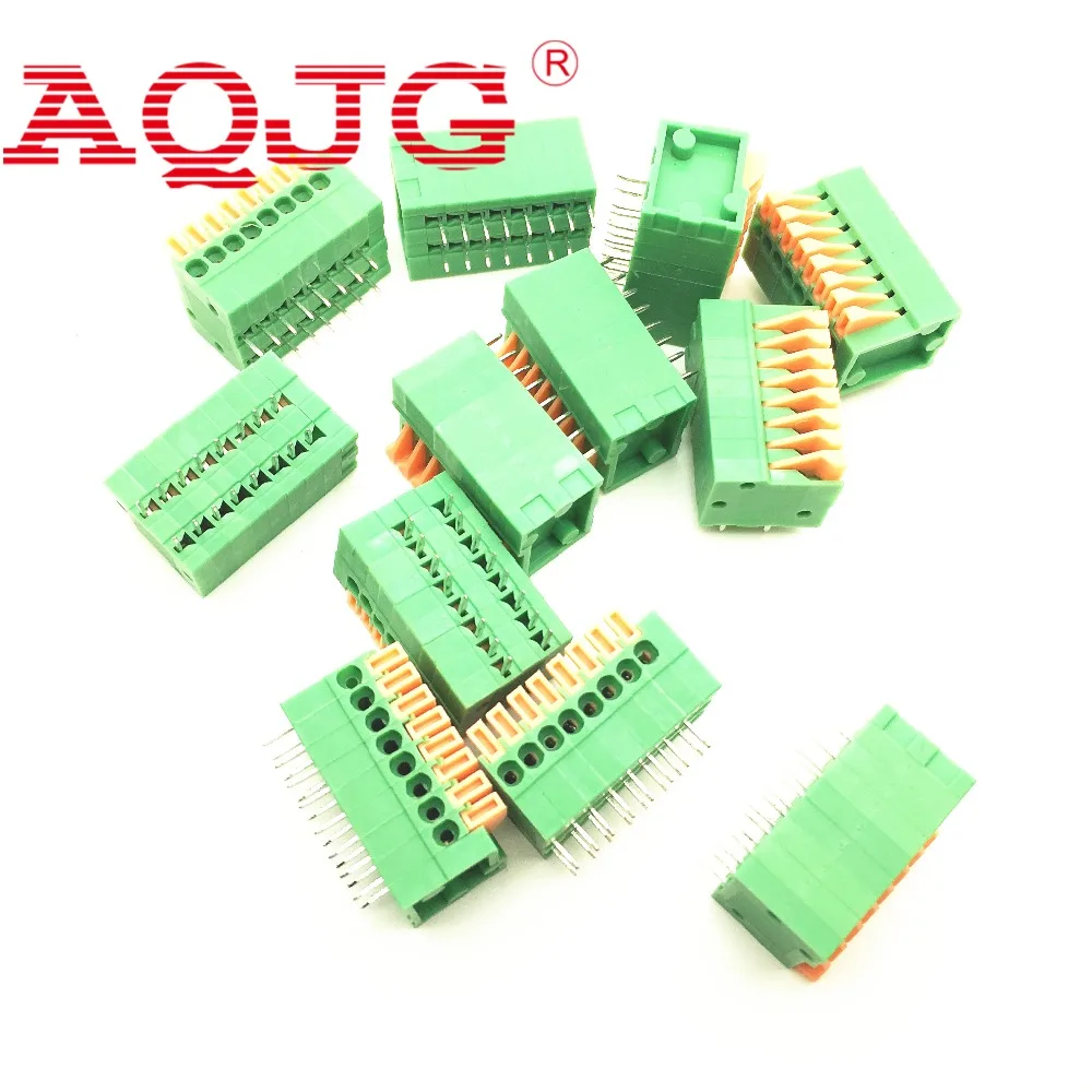 

20PCS/Lot 141R-2.54-8P 8Pin PCB Spring Terminal Block ROHS connector Pitch 2.54mm Free shipping