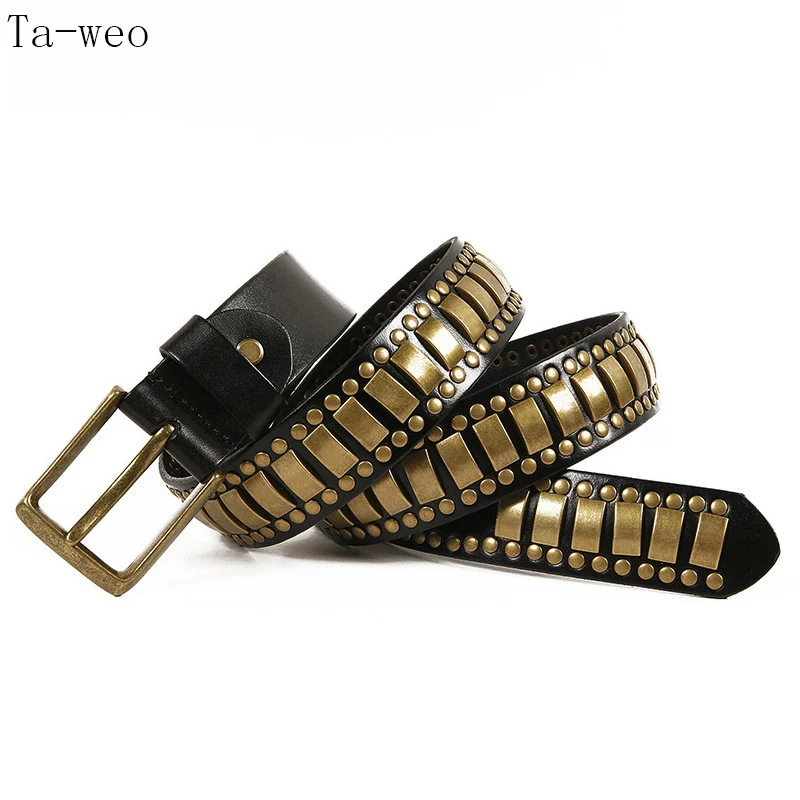 

Ta-weo Fashion Punk Hip-hop Rivet Belts, Unisex Pin Buckle Belt, Designer Men Belts High Quality, Female Belt