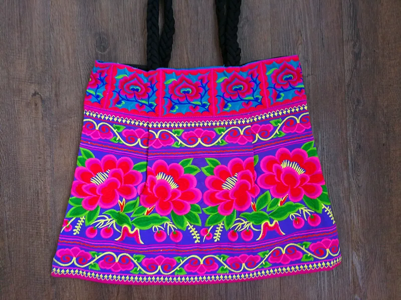 New Double-sided embroidery Ethnic bags Vintage large size canvas bag woman bag casual shoulder bags