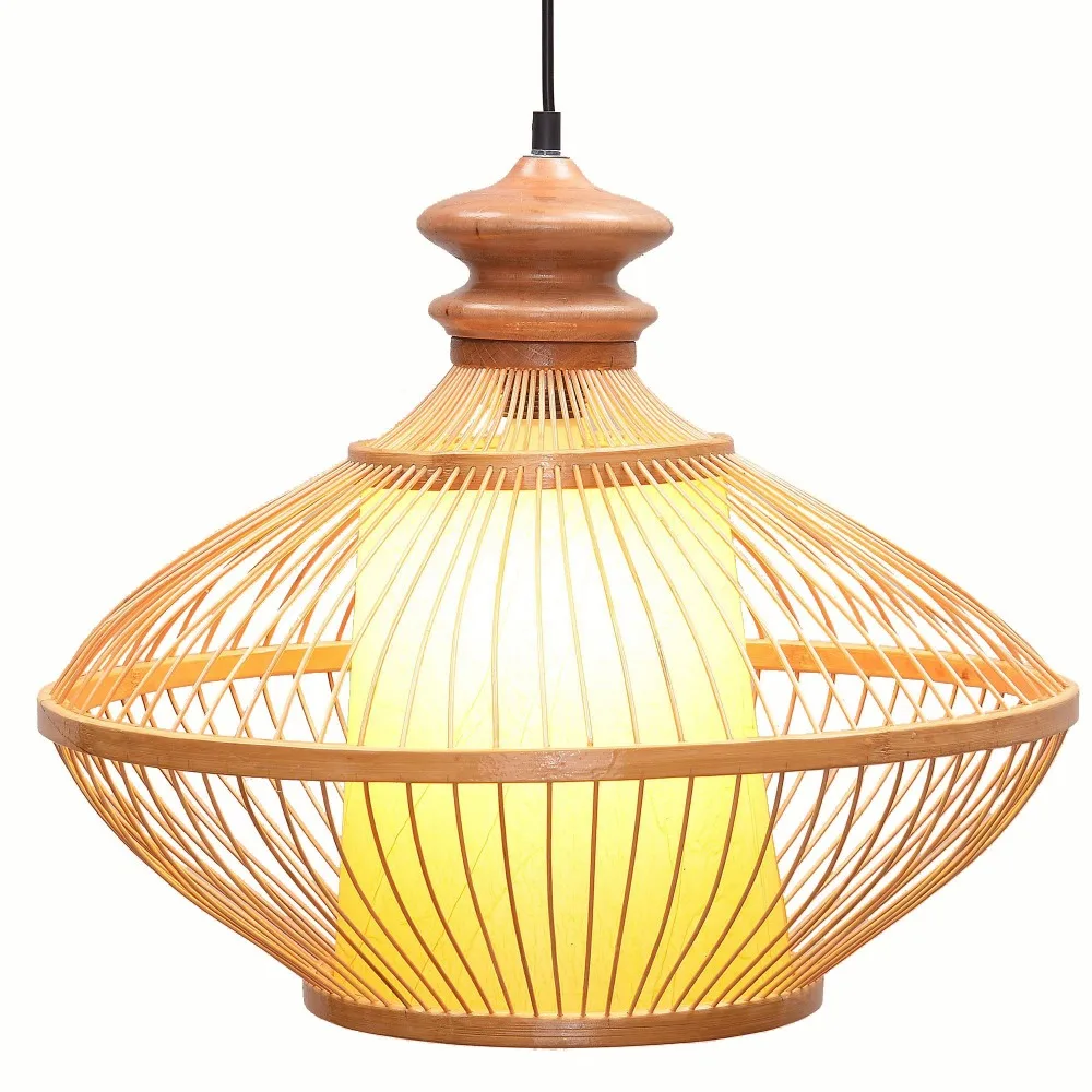 South Asian Bamboo Vase Dining Room Pendant Lamp Japanese Restaurant Pendant Lights Country Rustic Hanging Lamps