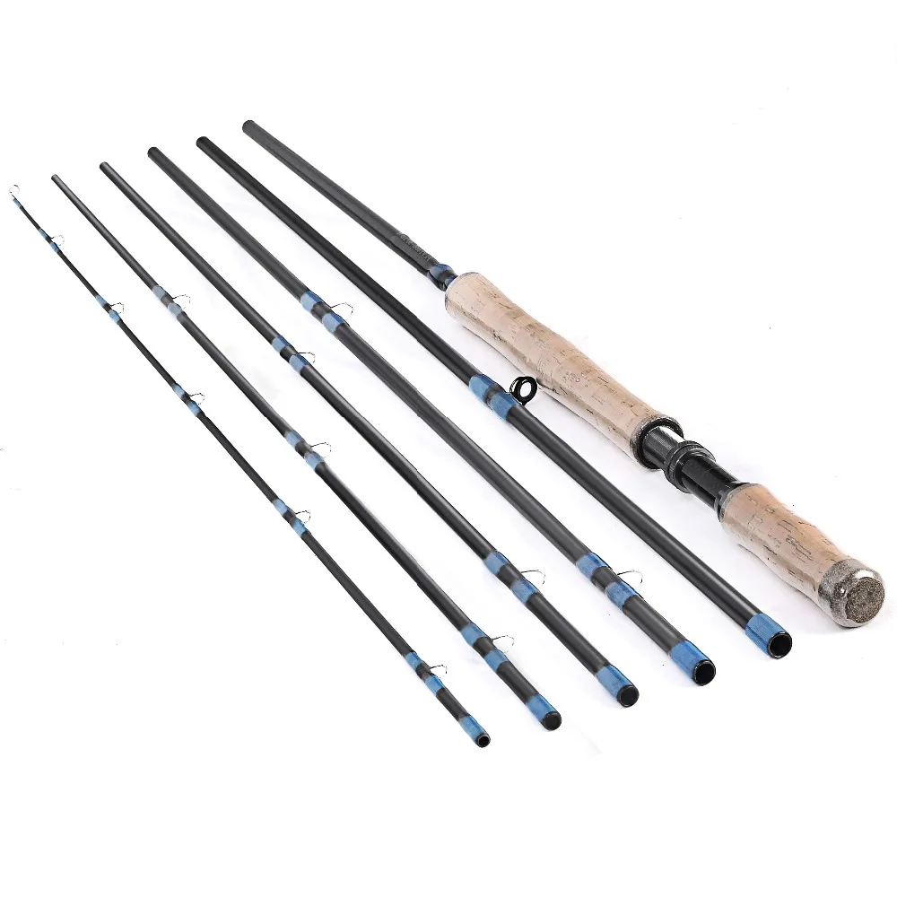 13FT 8/9 CARBON SPEY FLY FISHING ROD POLE MEDIUM-FAST 6 PIECES SECTIONS.