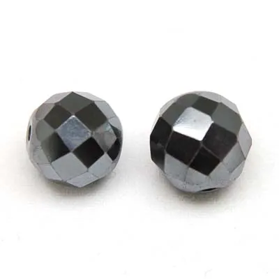 Miasol 10MM Faceted Hematite Football Spacers Beads For Diy Jewelry Making