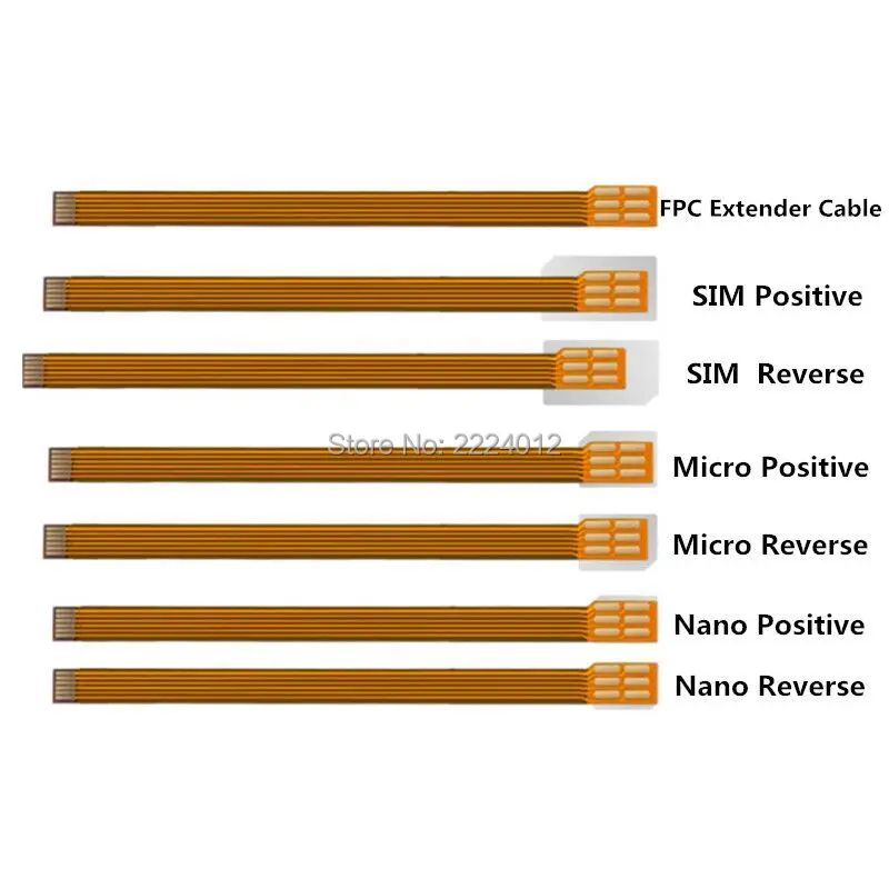 SIM Card extension converter to 3FF micro 2FF standard 4FF Nano sim card Soft Flex FPC Cable Extender 126mm adapter converter