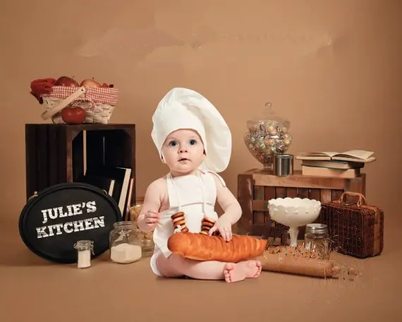 Chef Bakery Kitchen Cooking Scene photo backdrop  High quality Computer print newborn baby backgrounds