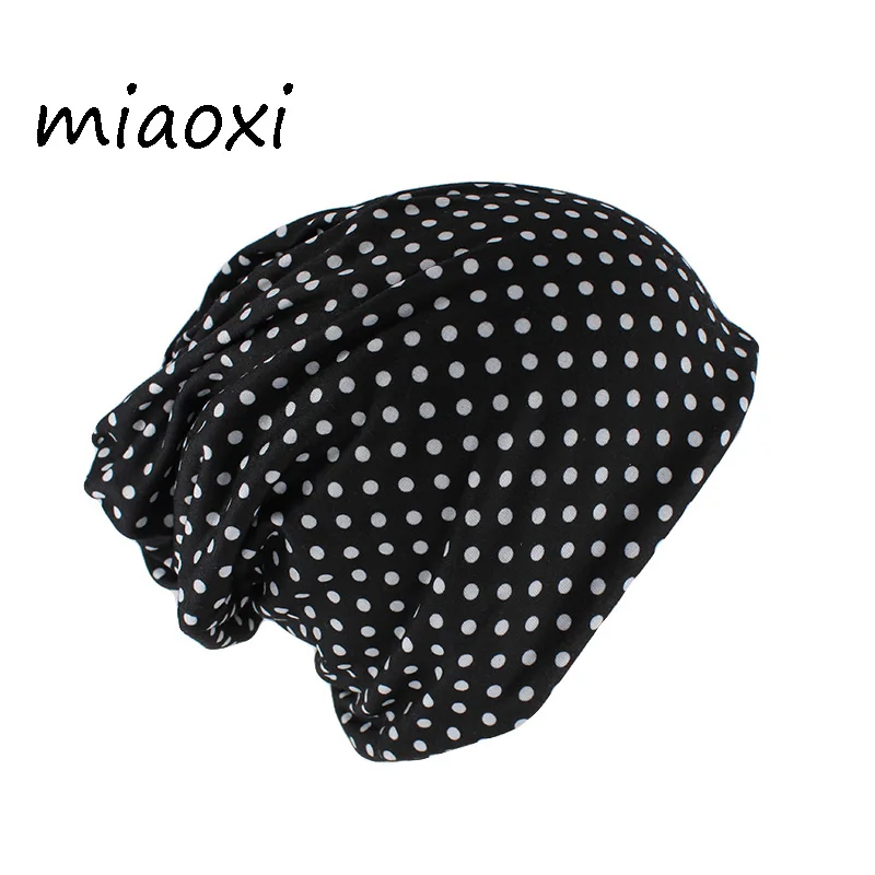 Miaoxi Fashion Colorful Dot Adult Women Beanies Skuliies Autumn Warm Hat Scarf Dual-Use Hip Hop Girls Caps Winter Hats