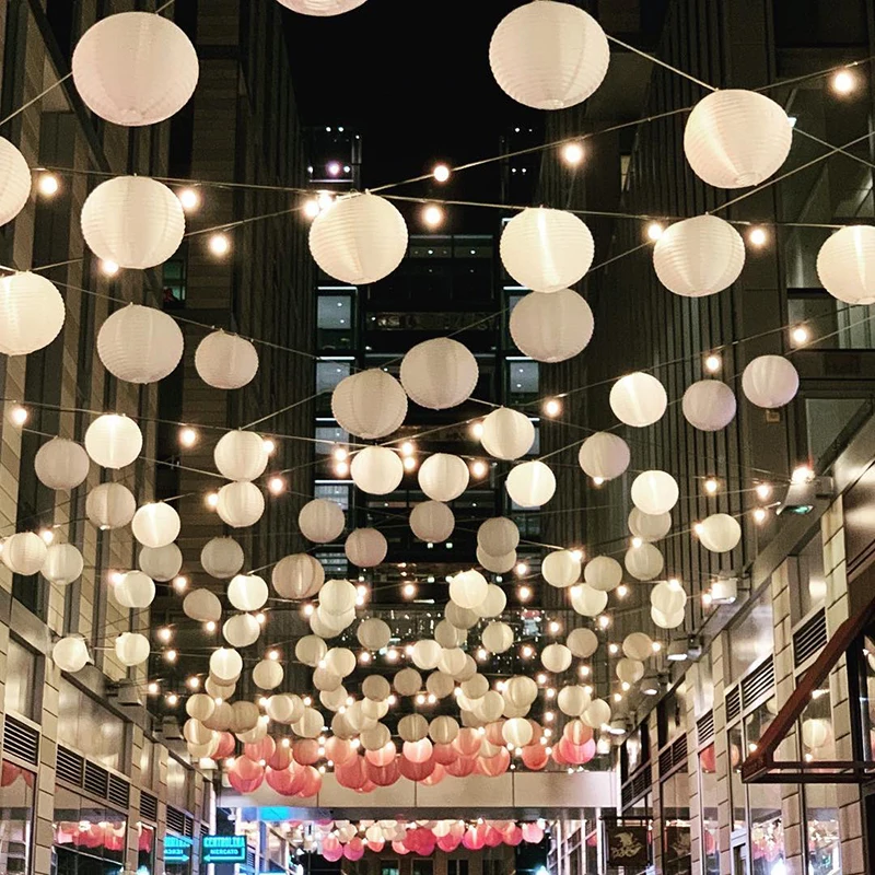 20/30/50/60 stücke gemischt 4-12 \'\'Hochzeits laterne elegante weiße chinesische Papier laternen Ball Lampion hängen Lampen schirm Party Dekoration