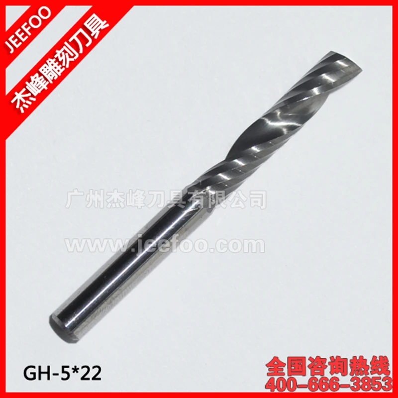 5*22mm Single Flutes Carbide End Mills CNC Router Bit Spiral Woodworking Milling Cutter 1/8