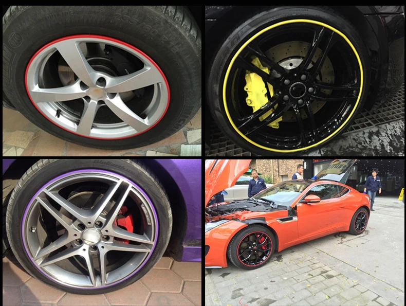 Car Wheel Tire Hub Sticker Care Cover Decal Moulding Car Styling Strip 8M Auto Rim Tire Wheel Arch Protection Accessories