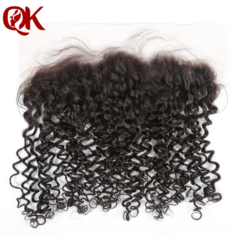 

QueenKing Hair Brazilian Curly Hair Lace Frontal Closure 13X4 Free Part Swiss Lace Ear to Ear Remy Human Hair