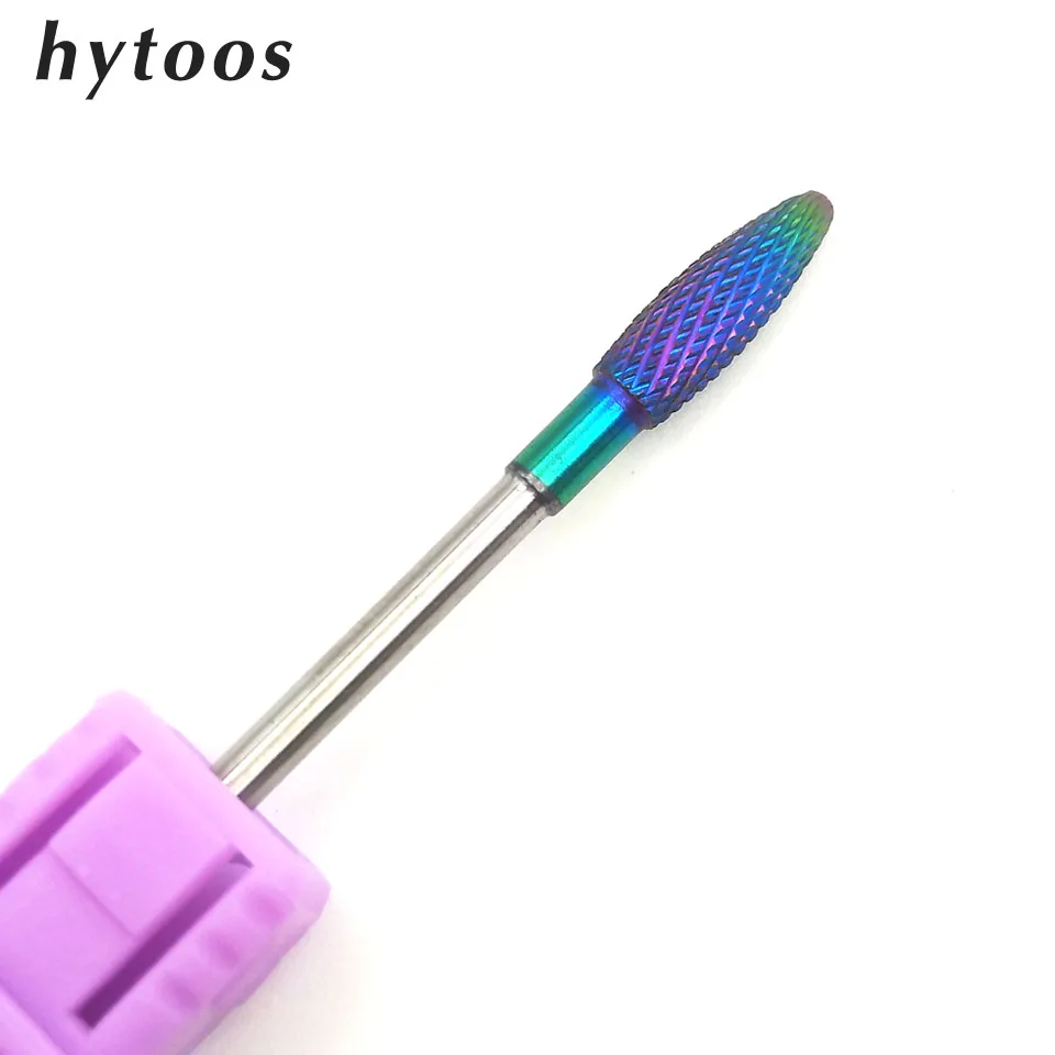 HYTOOS Blue & Rainbow Nail Drill Bit Set