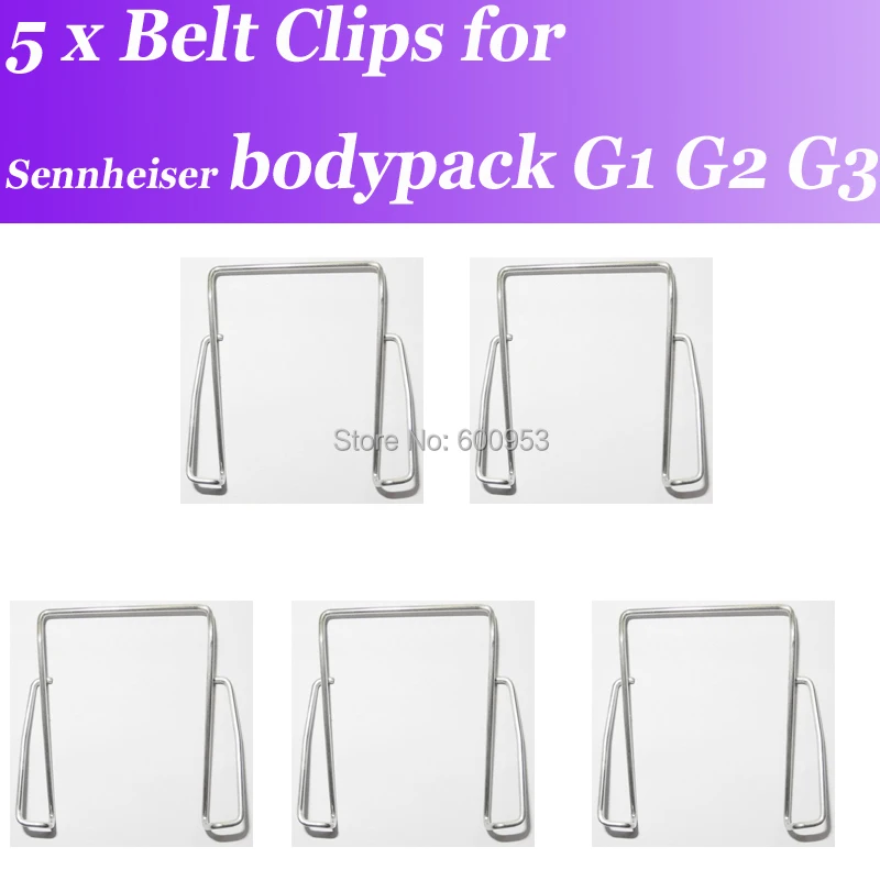 5 x Unit Metal Replacement Belt Clips for Sennheiser bodypack G1 G2 G3  Wireless Microphone System