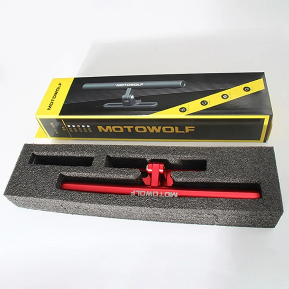 MOTOWOLF Motorcycle Modifying Extension Crossbar Aluminum Alloy Extended Bracket Multifunction Adjustable Expansion Rod