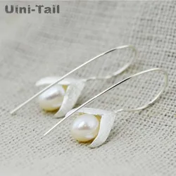 Hot Best selling original design 925 Tibetan silver earrings Hand-painted natural elegant Natural pearl ladies earrings  ED244