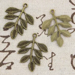 8pcs Charms Tree Leaf Branch 28x35mm Antique Making Pendant fit,Vintage Tibetan Bronze Silver Color,DIY Handmade Jewelry