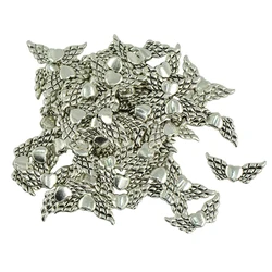 50 Pieces/ Lot  Angel Wing Loving Heart Charms Loose Spacer Beads Jewelry DIY Findings Crafts Antique Mental