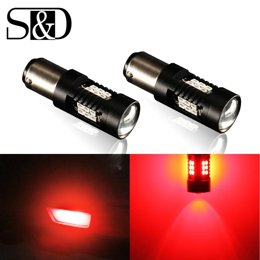 2Pcs 1157 BAY15D  P21/5W Led Bulb 21 3030SMD Auto Leds Bulbs Brake Tail Lamp Car Backup light 12V 24V  Red