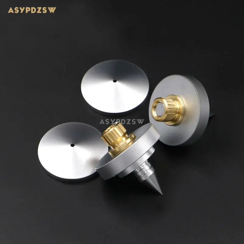 4 Set Pure copper silver-plated 35*45 Power amplifier feet nail Speaker player pad Shock spikes