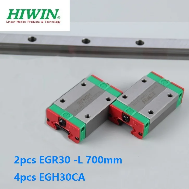 

2pcs origial Hiwin rail EGR30 -L 700mm linear guide + 4pcs EGH30CA carriage blocks for CNC router