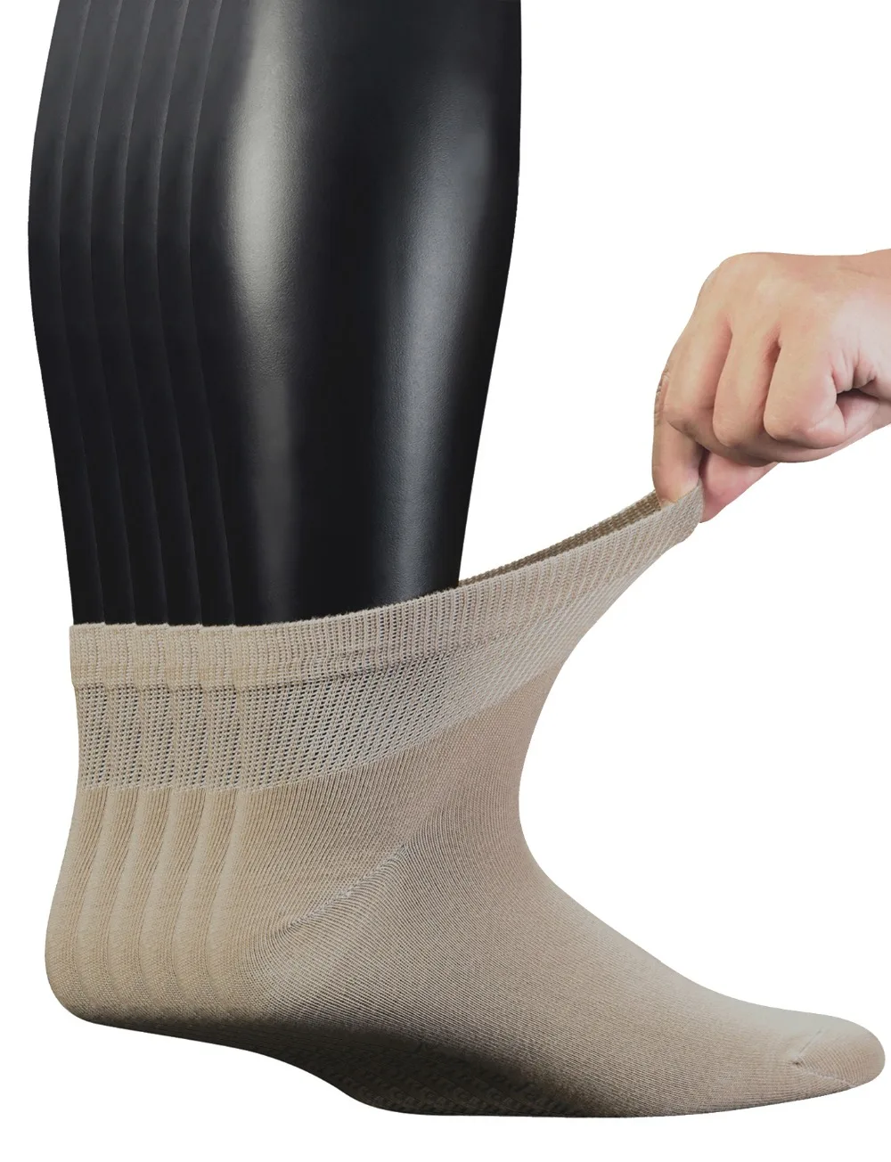 Calcetines tobilleros de algodón peinado para diabéticos, puntera sin costuras y sin encuadernación, talla superior 10-13, 6 pares, para hombre