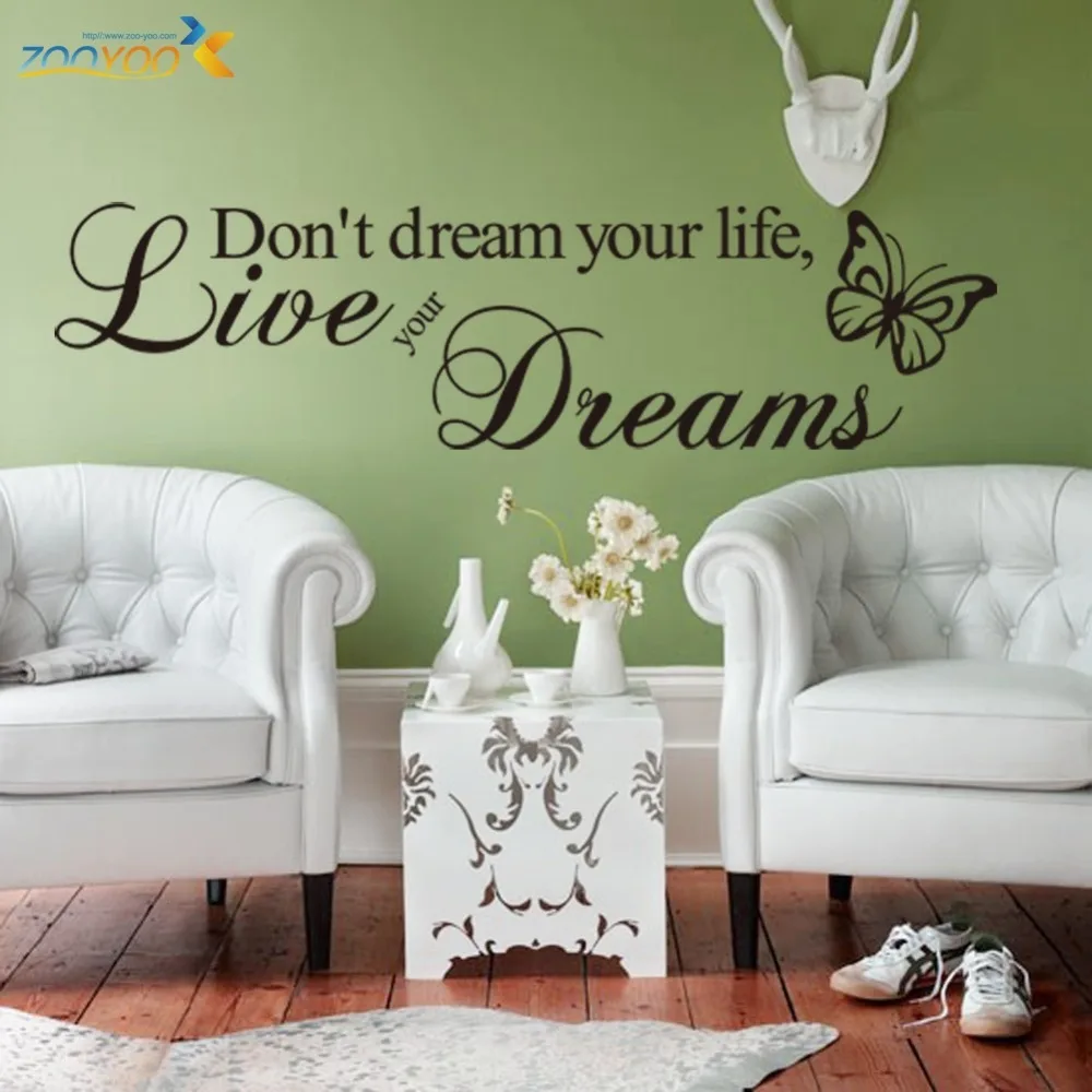 

Hot money Live Your Dreams in English proverbs foreign trade wall stickers in the household adornment wall to stick on the wall