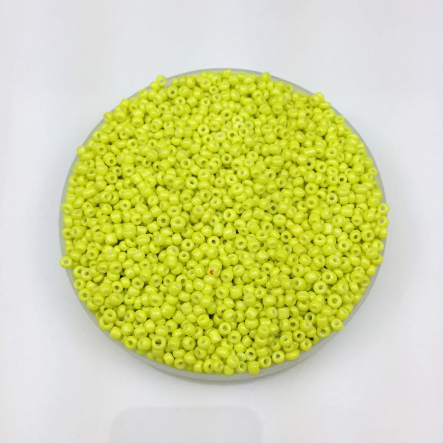 16g 1000pcs 2mm 12/0 Yellow Neon Color Opaque Round Loose Spacer Beads Cezch Glass Seed Beads Handmade Jewelry DIY Garment Bead