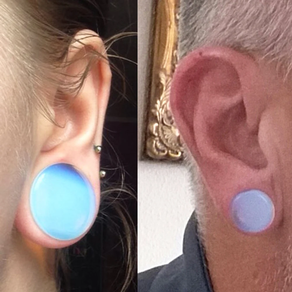 2PCS Stone Ear Plugs Gauges Earrings Women Men Ear Plug Flesh Tunnel Piercing Expander Ear Stretcher Body Piercing Jewelry