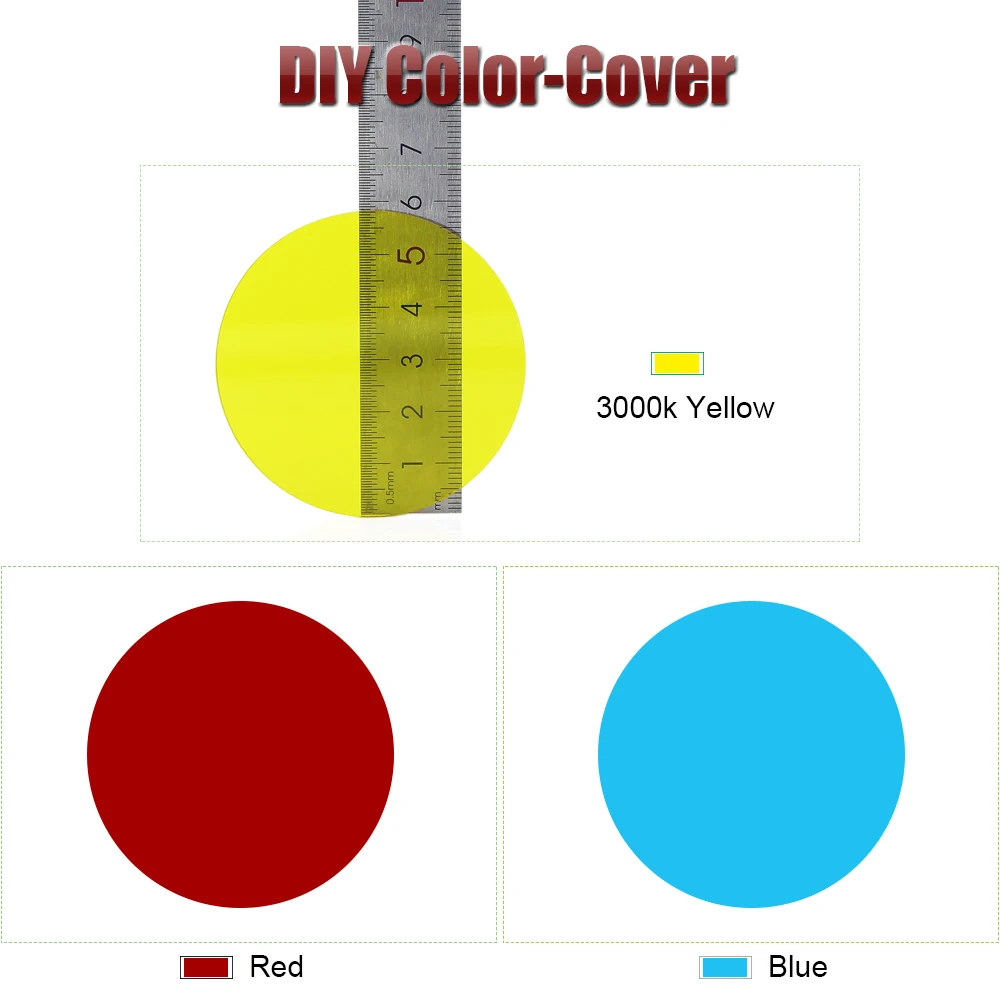 2Pcs DIY Cover 60mm Dameter Motorcycle Headlight Yellow Blue Red Cover Plastic Moto Light for L6X Automobiles Accessories