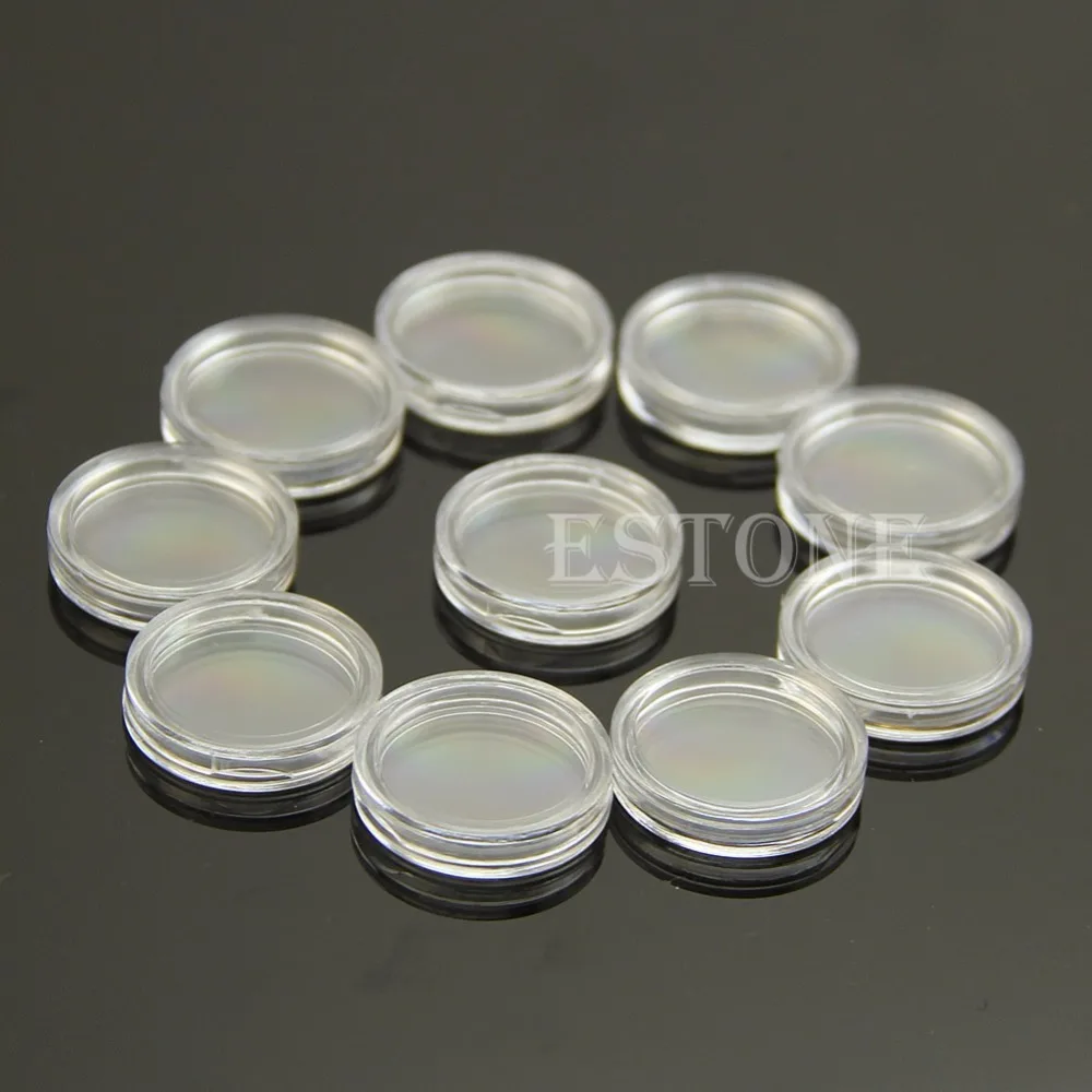 10pcs 18mm Applied Clear Round Cases Coin Storage Capsules Holder Round Plastic