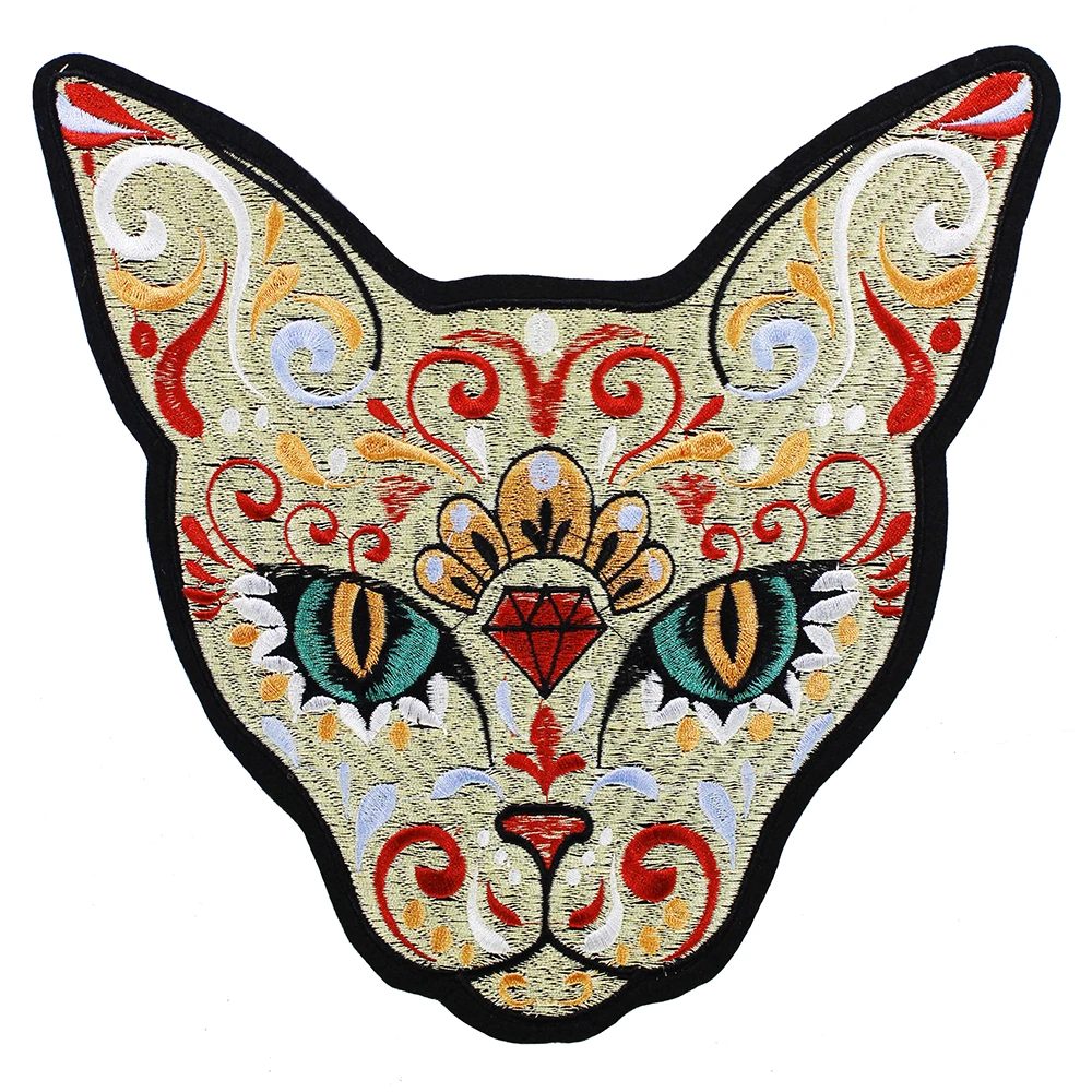 Punk Rock Skull Embroidery Cat Patch Various Style Flower Rose Skeleton Witch Girl Iron on Biker Patch Clothes Sticker Applique